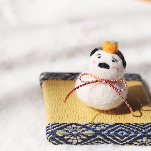 受注製作 鏡餅おじさん 羊毛フェルト 羊毛フェルト ぱんだ王国 通販