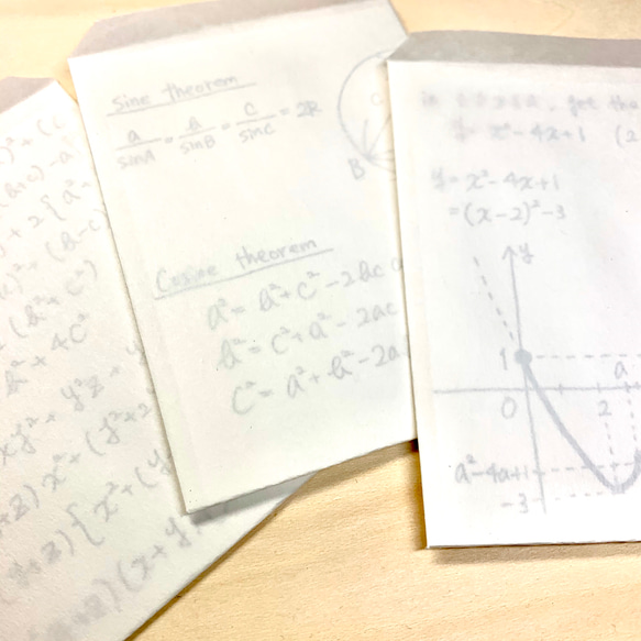 【ぽち袋3枚】数学の透けるぽち袋[高校1年生] 2枚目の画像