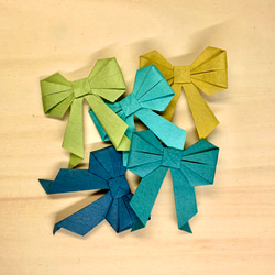 折り紙のリボン[緑系] 1枚目の画像