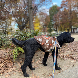 犬服 マイクロ フリース カジュアル おしゃれ 可愛い シンプル ネイティブ柄 オルテガ柄 ふわふわ タンクトップ 5枚目の画像