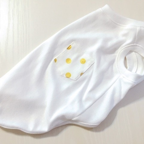 犬服 シンプル カジュアル おしゃれ 可愛い ラメ ドット 水玉 ポケット 