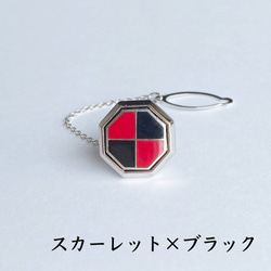 Octagon Cloisonne Tie Tack (Lapel Pin) 紅銅金屬景泰藍 第5張的照片