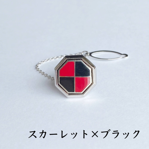 Octagon Cloisonne Tie Tack (Lapel Pin) 紅銅金屬景泰藍 第5張的照片