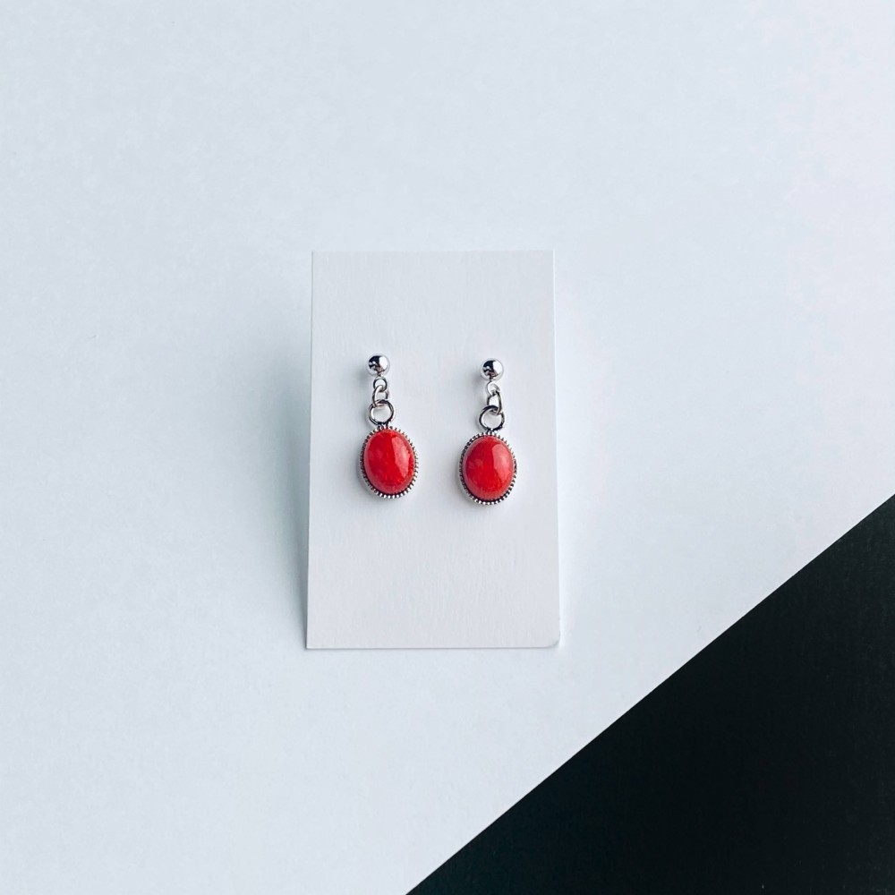 一粒ピアス 七宝焼のピアス 純銀張七宝