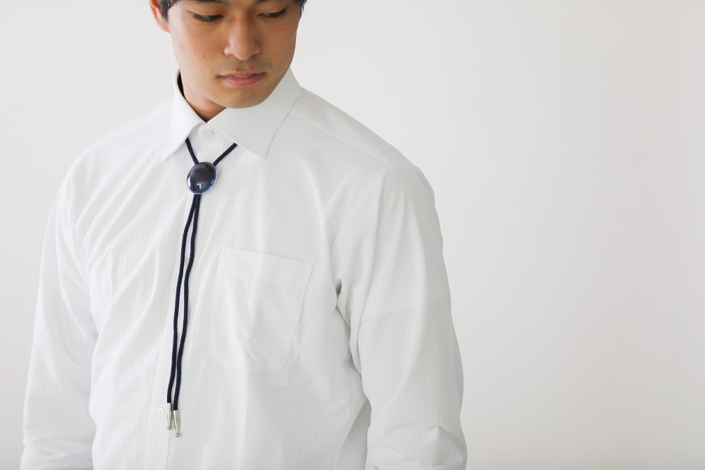 セピア ロイヤルブルー 七宝焼ループタイ ボロタイ 純銀張七宝