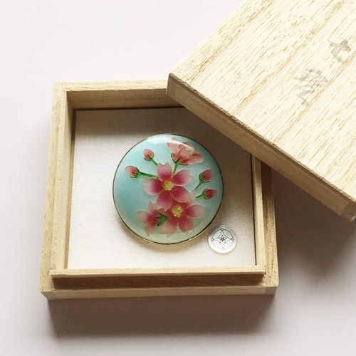 桜ブローチ（大）｜京七宝銀有線 ブローチ 京七宝ヒロミ・アート