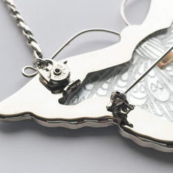 蝶 七宝焼のブローチネックレス 純銀メタル七宝 5枚目の画像