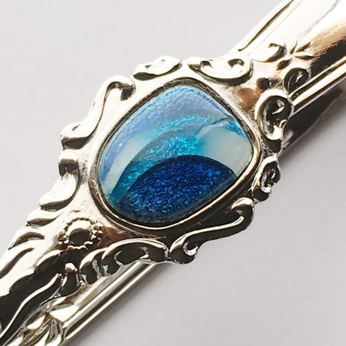 アンティークシュガートング 七宝焼のシュガートング 純銀胎有線七宝