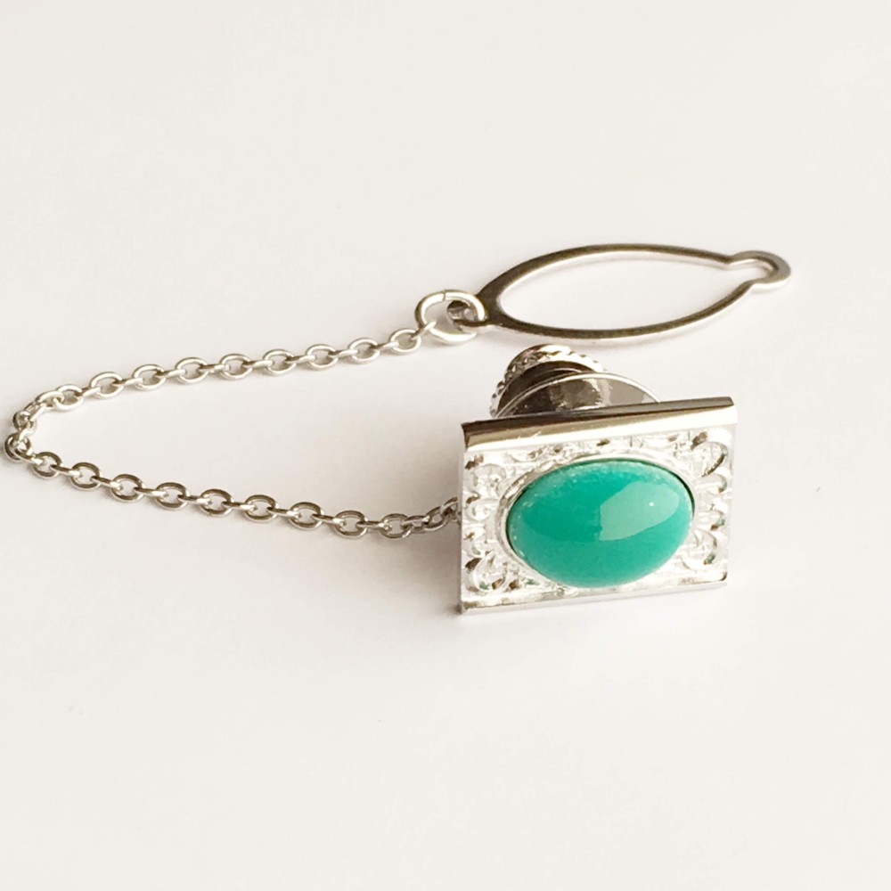 末広 七宝焼タイタック（ラペルピン） 純銀張七宝