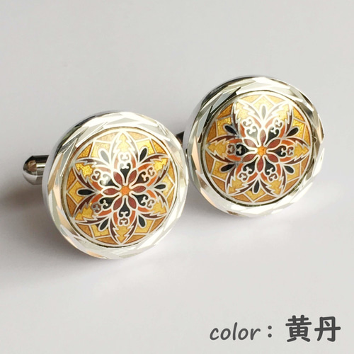 十二稜鏡 七宝焼カフスボタン(カフリンクス) 純銀メタル七宝 タイピン