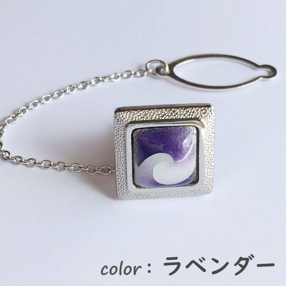 Vortex Cloisonne Tie Tack（領針）純銀有線景泰藍 第8張的照片