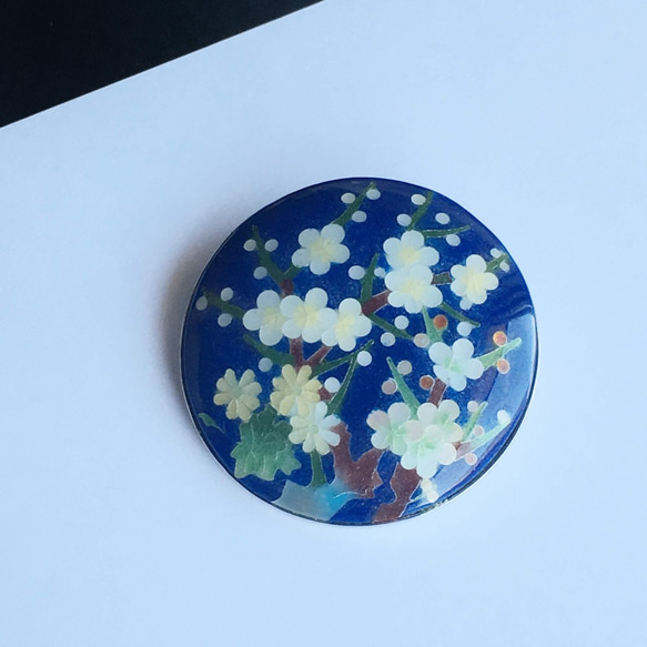 るり紺梅 七宝焼のブローチ 純銀張有線七宝 ブローチ 太田七宝 通販