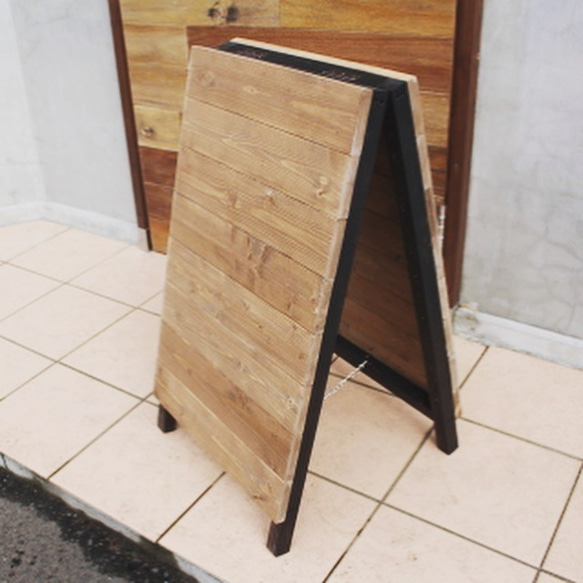 木製立て看板　サインボード　カフェ風　アンティーク　open  ウッド 2枚目の画像