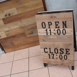 木製立て看板　サインボード　カフェ風　アンティーク　open  ウッド 6枚目の画像