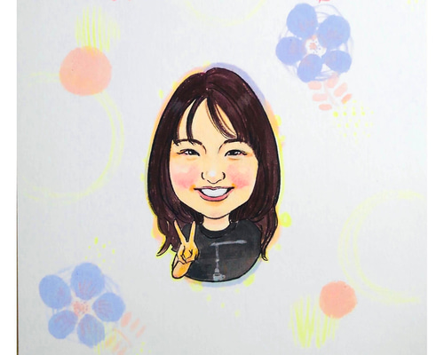 寄せ書き似顔絵！色紙やポストカードに！ 送別会 プレゼント 似顔絵