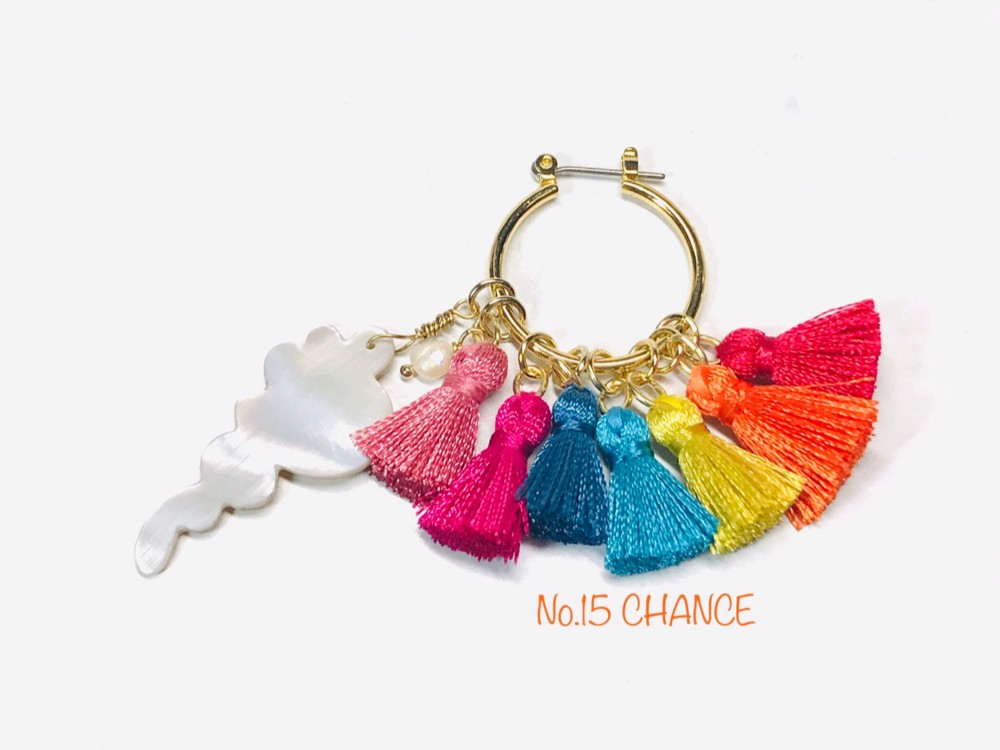 rainbowびわ湖series びわ湖 pearl & shell pierce No.15《CHANCE》