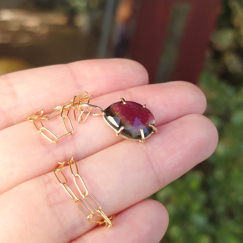 K10 ウォーターメロントルマリン ネックレストップ ネックレス 