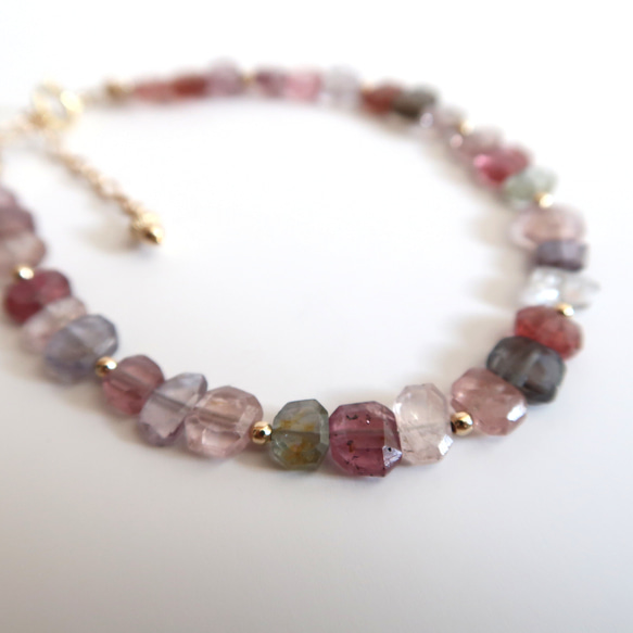 14kgf 天然マルチカラースピネルブレスレット