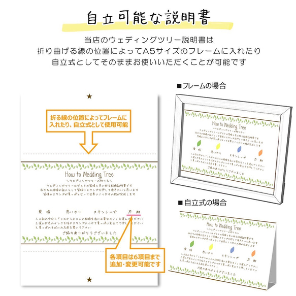 選べるデザイン3種類！手書き風ウエディングツリー  結婚証明書 人前式 ゲスト参加型 5枚目の画像