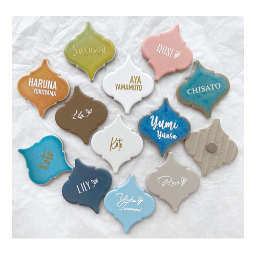 マグネットタイル席札 10名セット モロッカンタイル コラベル ランタン