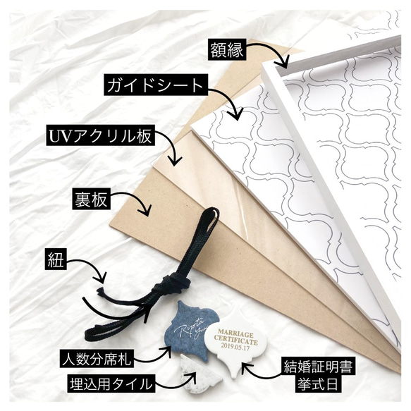 席札で作る結婚証明書　ランタンタイル　コラベルタイル　席札　 11枚目の画像
