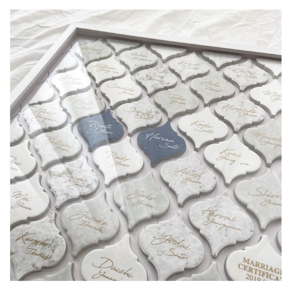 席札で作る結婚証明書　ランタンタイル　コラベルタイル　席札　 13枚目の画像