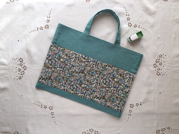 レッスンバッグ 入学 入園 リバティ 恐竜柄 30×40cm 恐竜柄リバティ