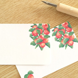 ヒメリンゴのメッセージカード 10枚入 名刺サイズ プレゼント ギフト 果物 フルーツ 林檎 apple 可愛い レトロ 4枚目の画像