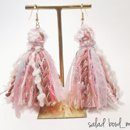 1251 引き揃え糸 タッセル ハンドメイド ピアス イヤリング 大ぶり 1260 引き揃え糸 タッセル ハンドメイド ピアス イヤリング 大ぶり