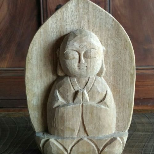 受注製作：不動明王立像（高さ：25cm）仏像 円空仏 摸刻 木彫