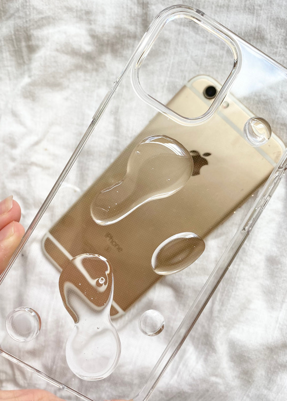 水滴　ペイント　ニュアンス　スマホケース　シンプル　ピンク　iPhoneケース　 3枚目の画像