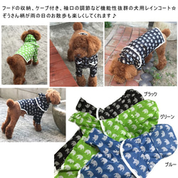 犬用レインコート ぞうさんパーカー 【3S~2L/DS/DM/FB】 2枚目の画像