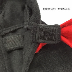 ハロウィン コスプレマント 猫耳ポンチョ【S/M】 フリース コスチューム 黒猫 衣装 ペット 犬 猫 5枚目の画像