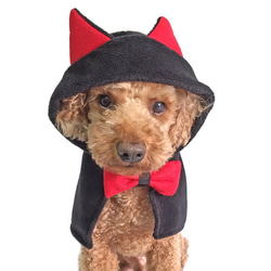ハロウィン コスプレマント 猫耳ポンチョ【S/M】 フリース コスチューム 黒猫 衣装 ペット 犬 猫 8枚目の画像