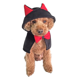 ハロウィン コスプレマント 猫耳ポンチョ【S/M】 フリース コスチューム 黒猫 衣装 ペット 犬 猫 9枚目の画像