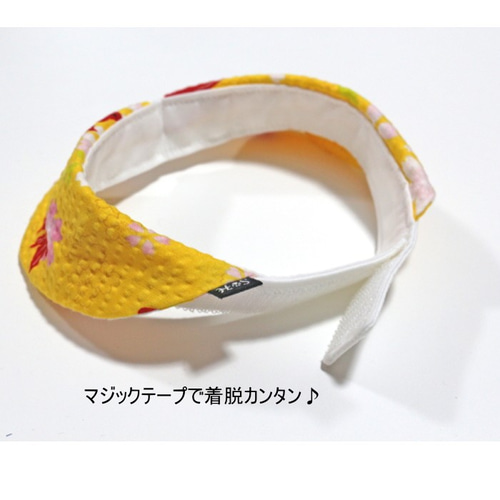 Hana、夏浴衣風(水色)わんちゃん猫ちゃん用襟つき首輪 Hana様専用、夏浴衣風(水色)わんちゃん猫ちゃん用襟つき首輪