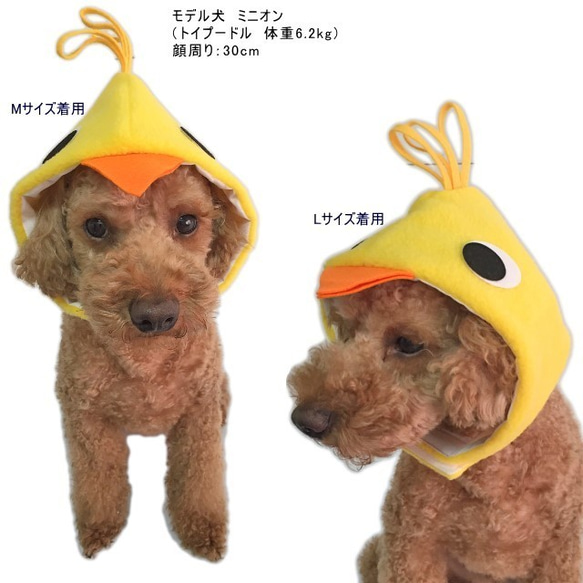 ★完成品★サンプル特価★ ひよこの帽子 Sサイズ（フリース）犬猫用 コスプレ 4枚目の画像