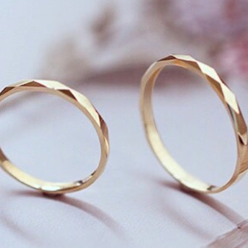 ✨18kゴールド新作✨カップル ペア リング 結婚 指輪 受注製作
