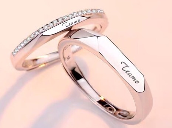 ✨人気✨ペアリング　フリーサイズ【セット】結婚指輪　リング　カップル　シルバー　刻印　ペア 1枚目の画像