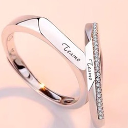 ✨人気✨ペアリング　フリーサイズ【セット】結婚指輪　リング　カップル　シルバー　刻印　ペア 2枚目の画像