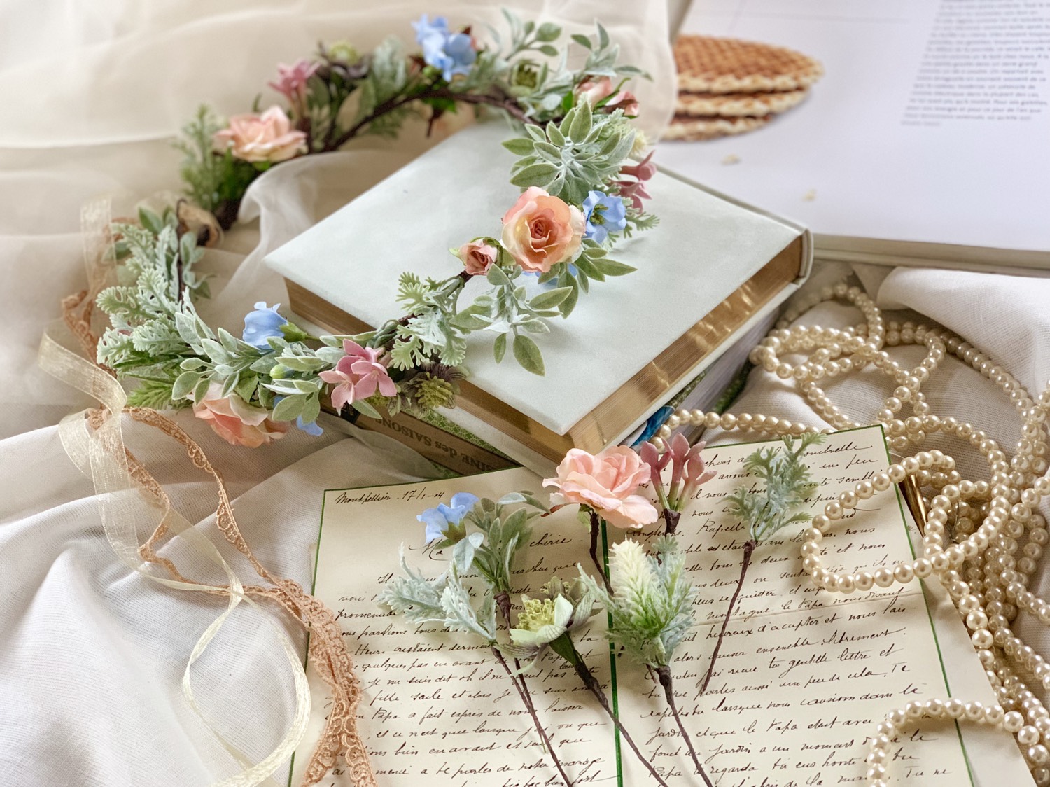 シャーベットカラーの花冠