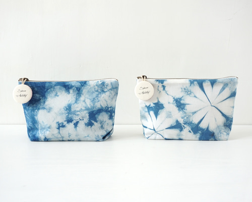 コスメ(sa様) S.A x 藍染め化粧品バッグSky/ Spring/ Sparkle/ Spruce Forest