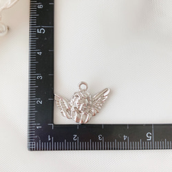 【4pcs】angel　天使モチーフ　パーツ　約2.3cm シルバー s002 2枚目の画像