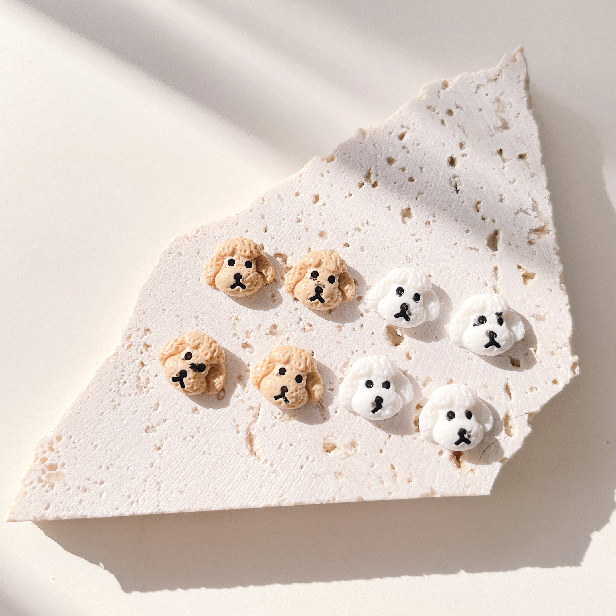 新色追加【4pcs】3D トイプードル 樹脂パーツ アクセサリー
