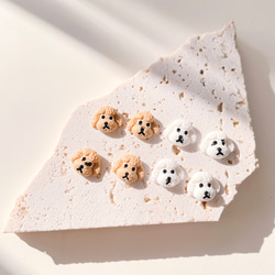 【8pcs】3D トイプードル　樹脂パーツ　アクセサリー　ネイルアート 犬　ドッグモチーフ　008 1枚目の画像