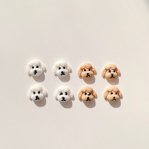 新色追加【4pcs】3D トイプードル 樹脂パーツ アクセサリー