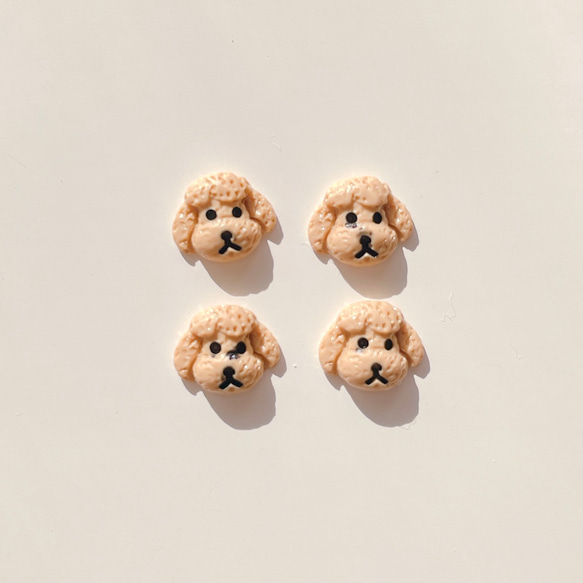 新色追加【4pcs】3D トイプードル　樹脂パーツ　アクセサリー　ネイルアート 犬　ドッグモチーフ　ドッグ　008 7枚目の画像