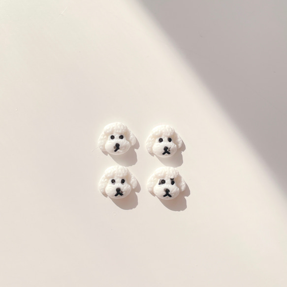 新色追加【4pcs】3D トイプードル　樹脂パーツ　アクセサリー　ネイルアート 犬　ドッグモチーフ　ドッグ　008 8枚目の画像