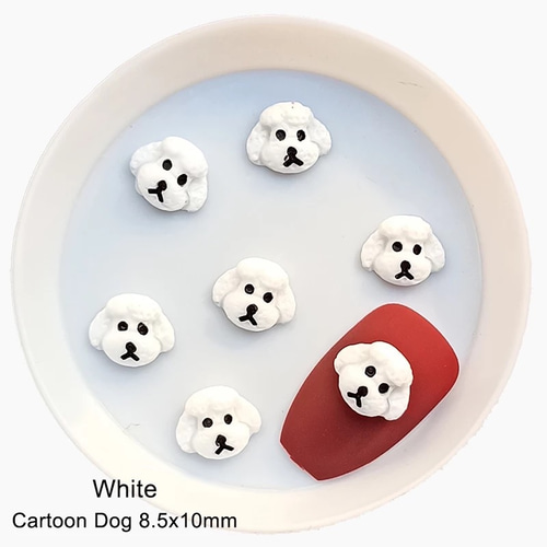 新色追加【4pcs】3D トイプードル 樹脂パーツ アクセサリー