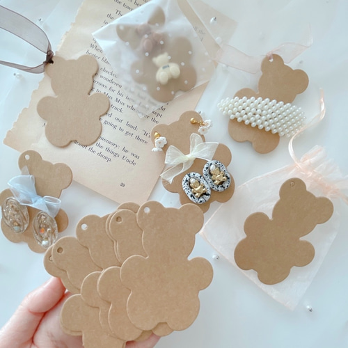 ◆オーダー用◆ダイカット クマちゃん 台紙 サイズ色々 ペットパラダイス くまちゃん 総柄リード SS～S / PET